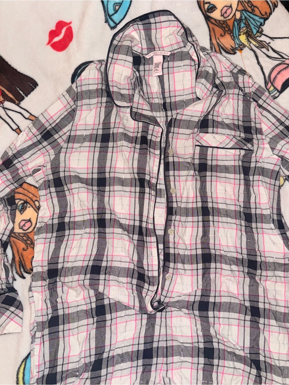 VS Pink Plaid Button-Up Romper 🩷🖤